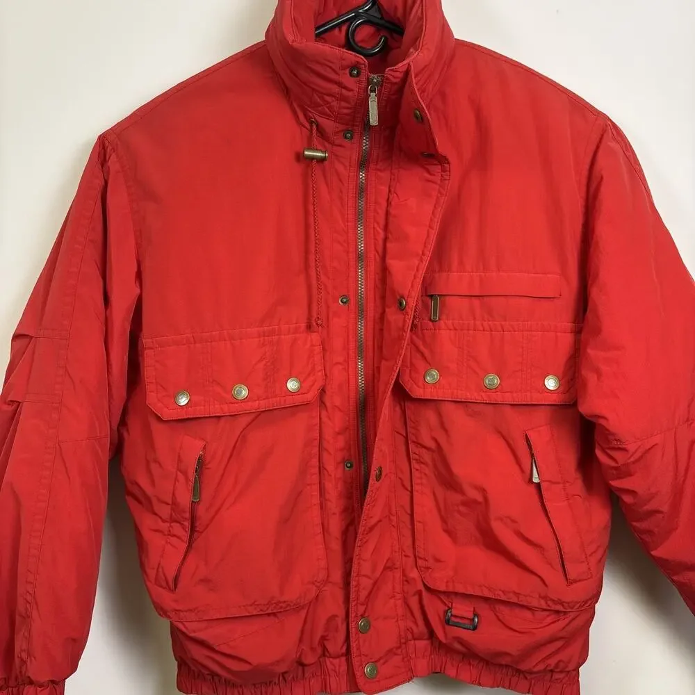 Vintage 80s Red Ski Puffer Jacket Retro Ski Gorpcore Oversized XL - Picture 11 of 16